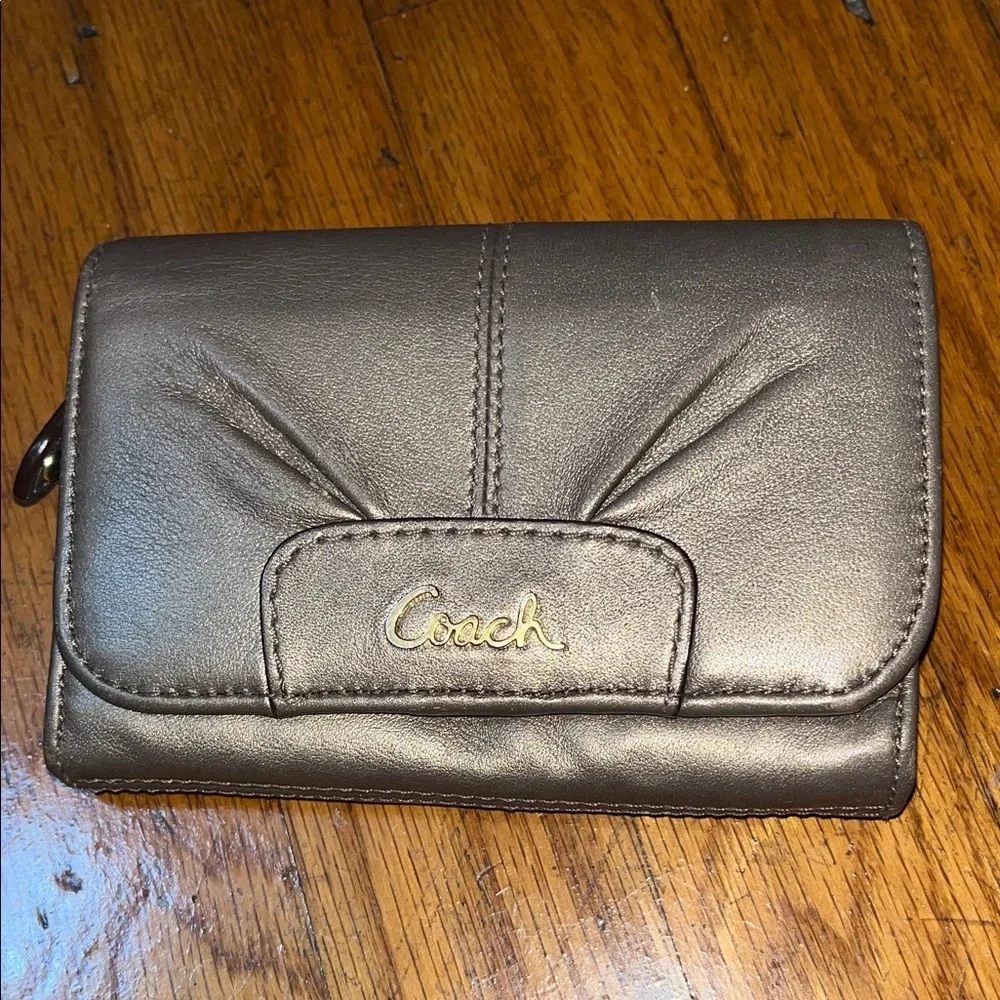 Coach Metallic Gold Leather Wallet